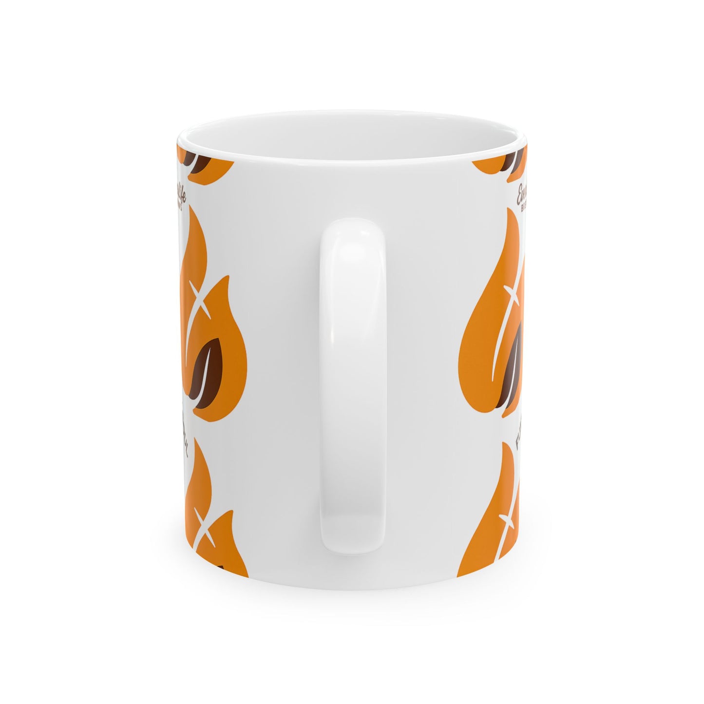 Coffee & Tea Flame Pattern Ceramic Mug  (11oz)