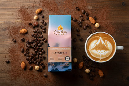 Ascension Blend with clear mountain peak latte art