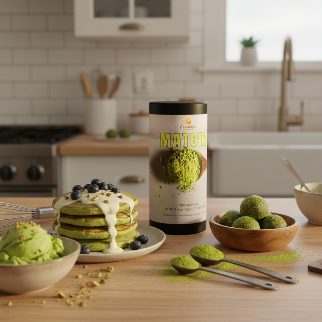 Creative matcha desserts and baking