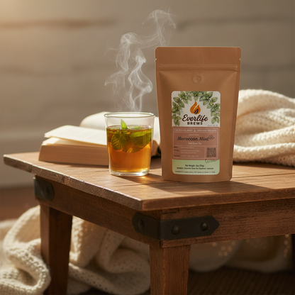Evening relaxation with mint tea