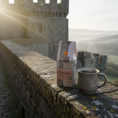 Fortress wall morning coffee