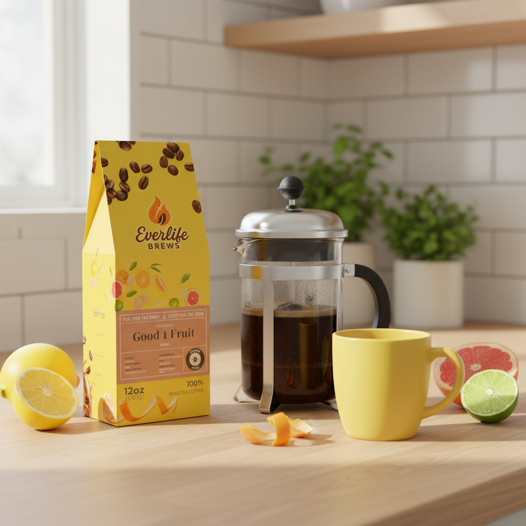 French press brewing with Good Fruit