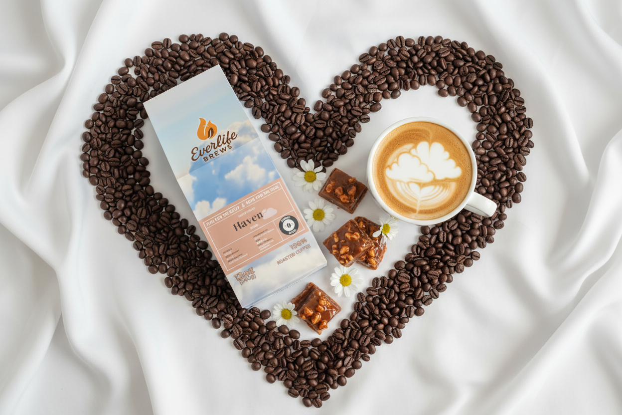 Haven Blend with cloud latte art using actual product