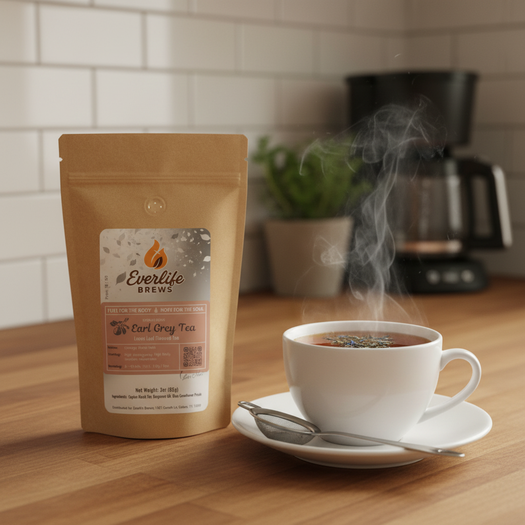 Morning Earl Grey tea scene