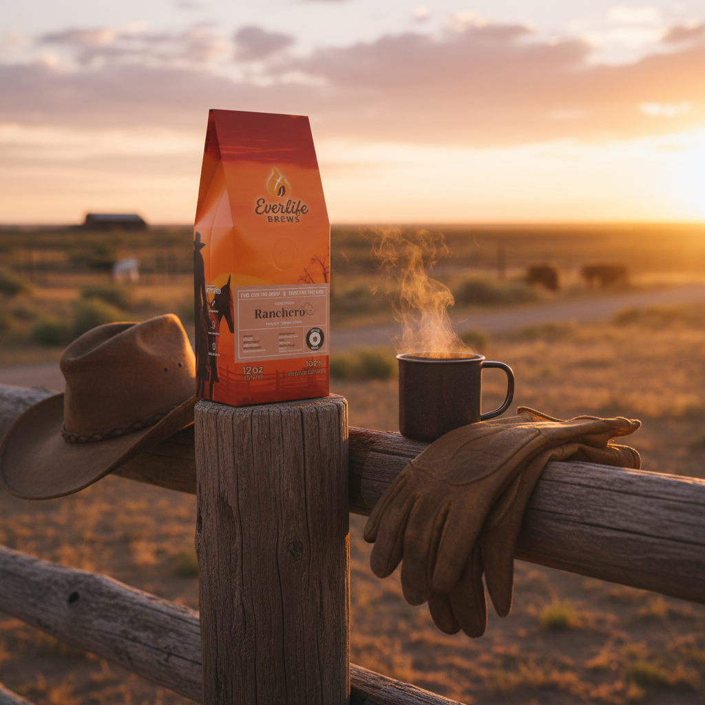 Ranch fence post at golden hour