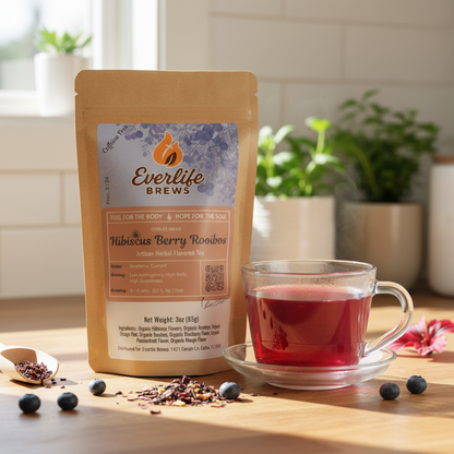 Vibrant hibiscus tea scene